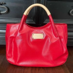 Kate Spade Red and Gold Purse with black and white lining